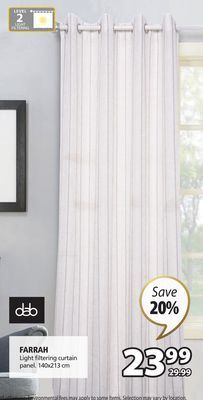JYSK Farrah light filtering curtain panel offer