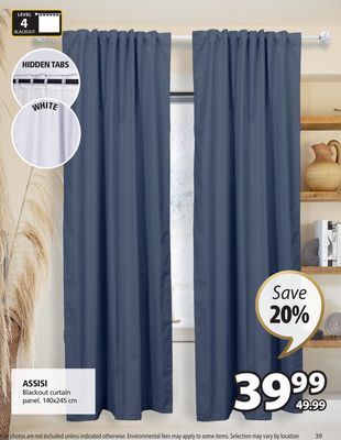 JYSK Assisi blackout curtain panel offer