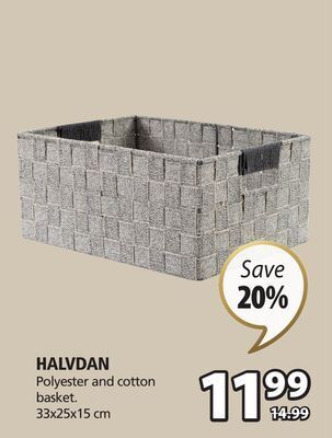 JYSK Halvdan polyester and cotton basket offer