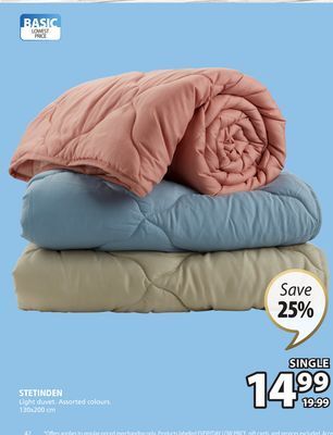JYSK Stetinden light duvet offer