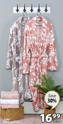 JYSK Leaf printed bathrobe offer