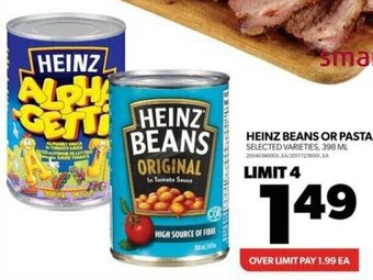 Real Canadian Superstore HEINZ BEANS OR PASTA SELECTED VARIETIES, 398 ML offer