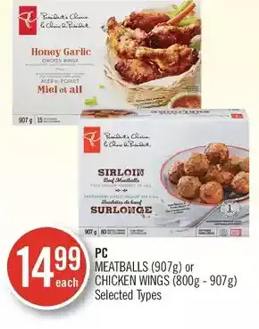 Shoppers Drug Mart Pc meatballs or chicken wings offer