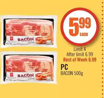 Shoppers Drug Mart Pc bacon offer