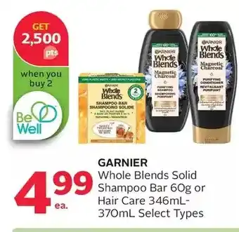Rexall Garnier whole blends solid shampoo bar or hair care offer