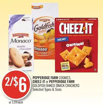 Shoppers Drug Mart Pepperidge farm cookies, cheez-it or pepperidge farm goldfish baked snack crackers offer