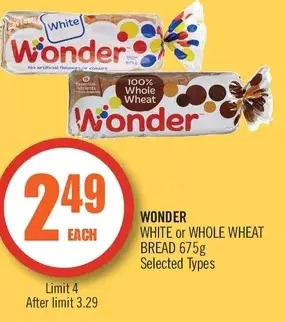 Shoppers Drug Mart Wonder white or whole wheat bread offer