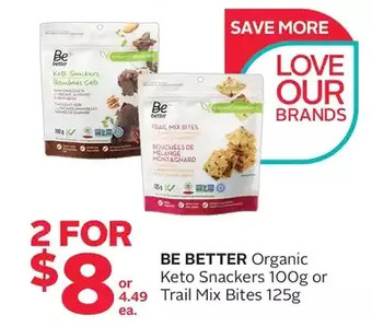 Rexall Be better organic keto snackers or trail mix bites offer