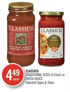 Shoppers Drug Mart Classico traditional pizza or pasta sauce offer