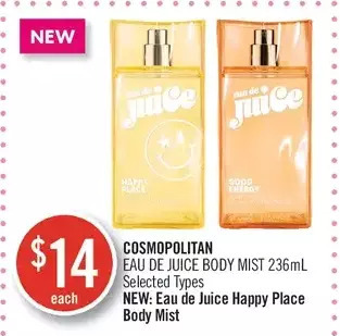 Shoppers Drug Mart Cosmopolitan eau de juice body mist offer