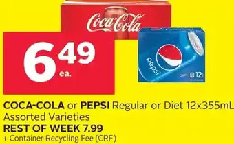 Rexall Coca-cola or pepsi regular or diet offer