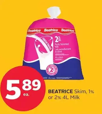 Rexall Beatrice skim, 1% or 2% milk offer