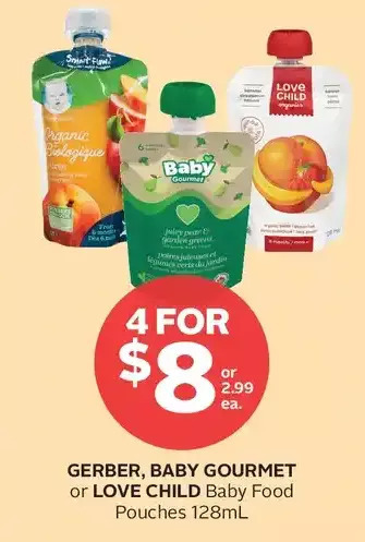 Rexall Gerber, baby gourmet or love child baby food offer