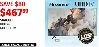 2001 Audio Video Hisense uhd 4k google tv offer