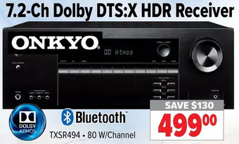 2001 Audio Video Onkyo 7.2-ch dolby dts:x hdr receiver offer
