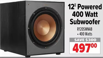 2001 Audio Video 12 powered 400 watt subwoofer offer