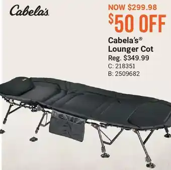Cabela's Cabela's lounger cot offer