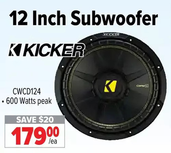 2001 Audio Video Kicker 12 inch subwoofer offer