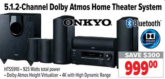 2001 Audio Video Onkyo 5.1.2-channel dolby atmos home theater system offer