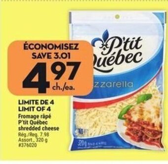 Giant Tiger P'tit Québec shredded cheese offer