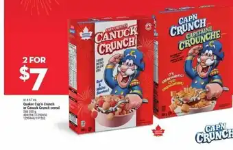 Giant Tiger Quaker Cap'n Crunch or Canuck Crunch cereal 288-350 g offer
