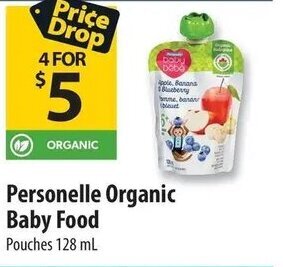 Co-op Personelle Organic Baby Food Pouches 128 mL offer