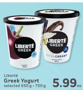 IGA Liberté Greek Yogurt selected 650 g- 750 g offer