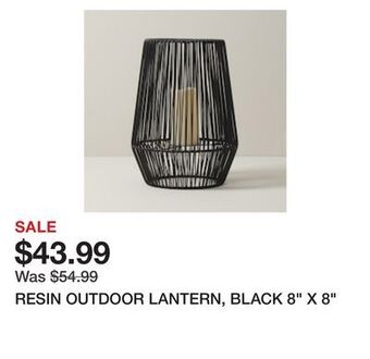 Chapters Indigo Resin outdoor lantern, black 8 x 8 offer