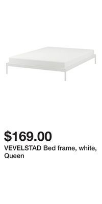 IKEA Vevelstad bed frame, white, queen offer