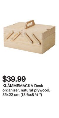 IKEA Klämmemacka desk organizer, natural plywood, 35x22 cm (13 ¾x8 ¾ ) offer