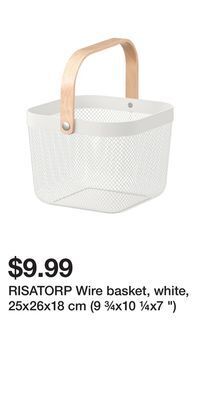 IKEA Risatorp wire basket, white, 25x26x18 cm (9 ¾x10 ¼x7 ) offer