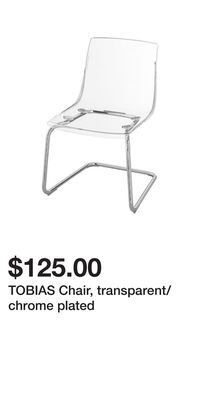 IKEA Tobias chair, transparent/chrome plated offer