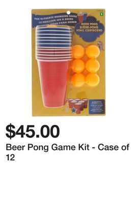 Dollarama Beer pong game kit - case of 12 offer