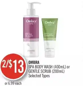 Shoppers Drug Mart Ombra spa body wash or gentle scrub offer