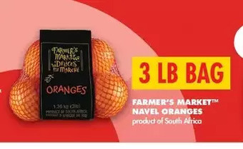 No Frills Farmer's market navel oranges offer