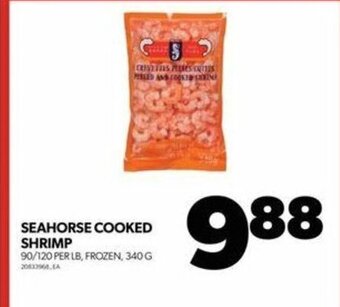 Real Canadian Superstore SEAHORSE COOKED SHRIMP 90/120 PER LB, FROZEN, 340 G offer