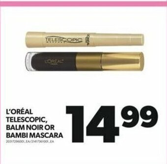 Real Canadian Superstore L'ORÉAL TELESCOPIC, BALM NOIR OR BAMBI MASCARA offer