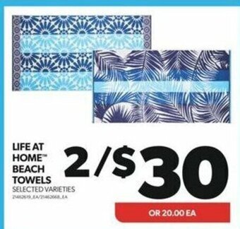Real Canadian Superstore LIFE AT HOME™ BEACH TOWELS offer