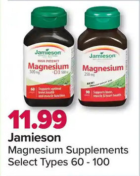 PharmaChoice Jamieson Magnesium Supplements Select Types 60 - 100 offer