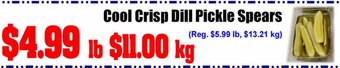 Cool Crisp Dill Pickle Spears