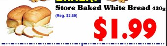 Store Baked White Bread 430g