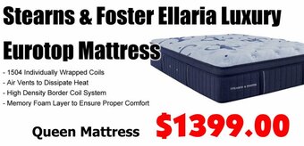 Stearns & Foster Ellaria Luxury Eurotop Mattress, Queen Mattress