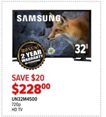 2001 Audio Video Samsung 32 720p hd tv offer