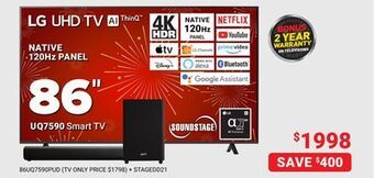 Visions Electronics Lg uq7590 smart tv 86 offer