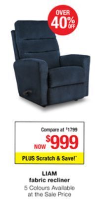 La Z Boy Liam fabric recliner offer