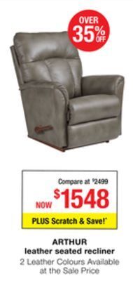 La Z Boy Arthur leather seated recliner offer