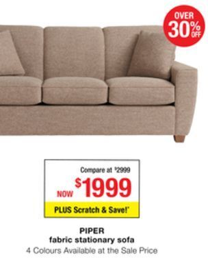 La Z Boy Piper fabric stationary sofa offer