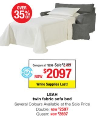 La Z Boy Leah twin fabric sofa bed offer