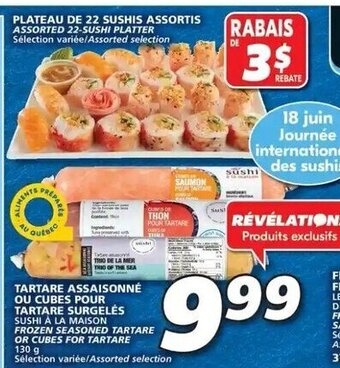 IGA TARTARE ASSAISONNÉ OU CUBES POUR TARTARE SURGELÉS offer