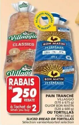 IGA PAIN TRANCHÉ OR BON MATIN offer